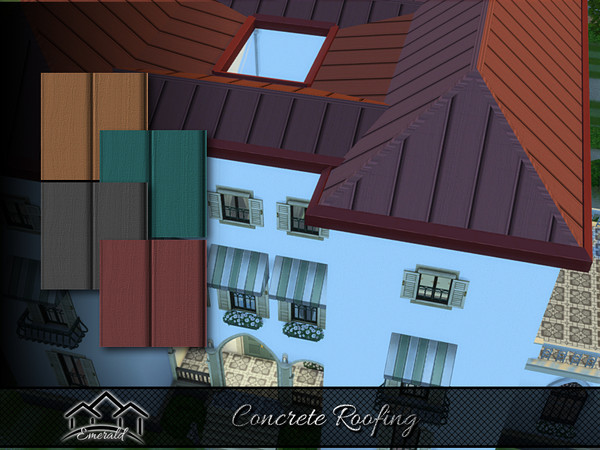 Sims 4 — Concrete Roofing by Emerald — concrete roof is lower maintenance than many other materials and has an attractive