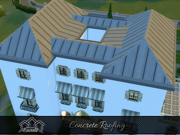 Sims 4 — Concrete Roofing 1 by Emerald — concrete roof is lower maintenance than many other materials and has an