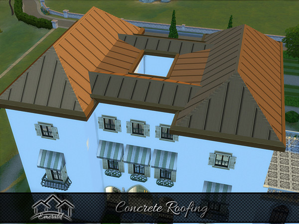 Sims 4 — Concrete Roofing 2 by Emerald — concrete roof is lower maintenance than many other materials and has an