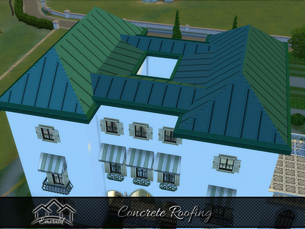 Sims 4 — Concrete Roofing 4 by Emerald — concrete roof is lower maintenance than many other materials and has an