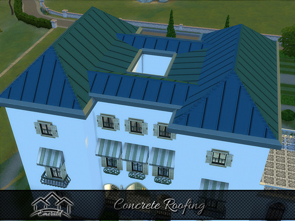 Sims 4 — Concrete Roofing 6 by Emerald — concrete roof is lower maintenance than many other materials and has an