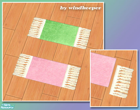 Sims 2 — 1x1 Maxis rug fringe by Windkeeper — Flat style fringe designed to be used with Maxis 1x1 rug that comes with