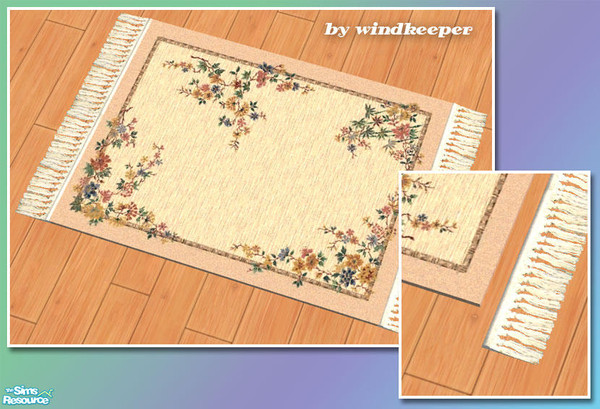 Sims 2 — 2x3 rug fringe by Windkeeper — 3D style fringe designed to be used with 2x3 rug by me. Linked to "Carpet