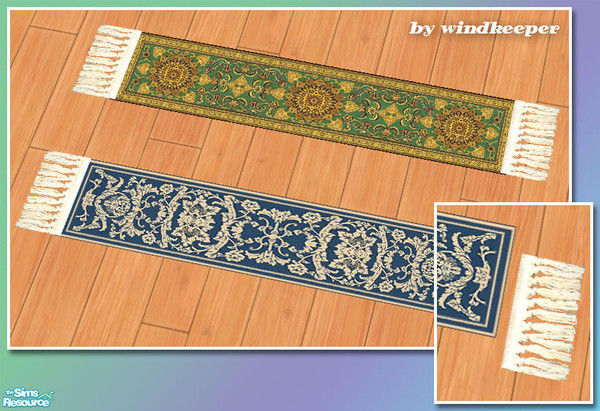 Sims 2 — 3x1 Maxis runner rug fringe by Windkeeper — Flat style fringe designed to be used with Maxis 3x1 runner rug that