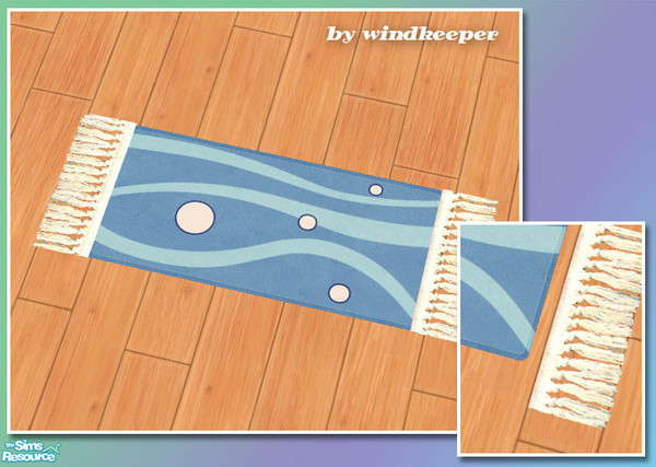 Sims 2 — 2x1 Maxis rug fringe by Windkeeper — Flat style fringe designed to be used with Maxis 2x1 rug that comes with