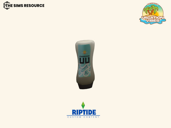 Sims 4 — Riptide CC Wanderlust Essentials Sun Guard SPF Lotion by Riptidecc — Whether you're chasing the sunrise on a