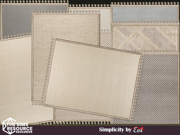 Sims 4 — Simplicity by evi — Warm rugs in plain colours for every room.