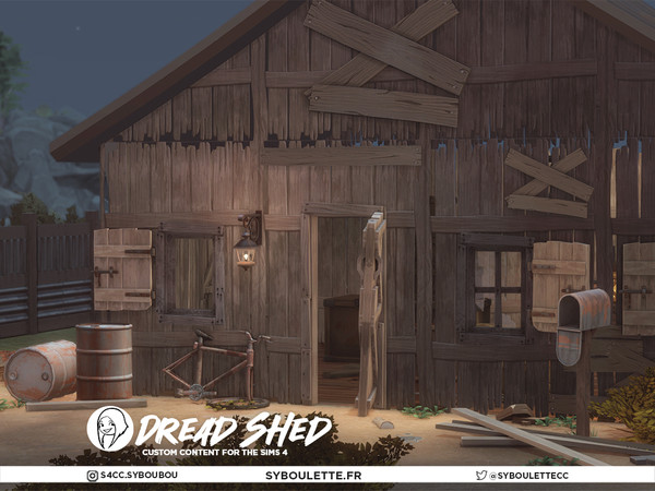 Sims 4 — Dread Shed - Metal Window by Syboubou — Dread Shed is a cc set made to build the perfect abandoned (or haunted)