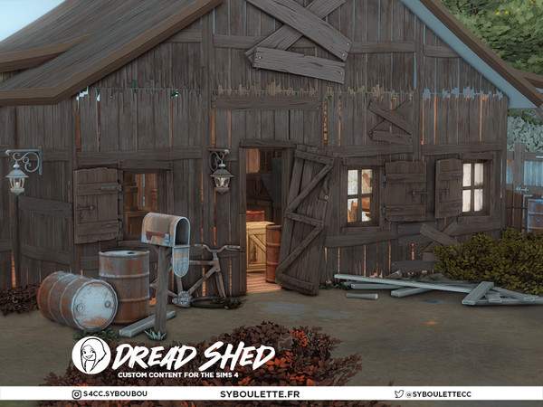 Sims 4 — Dread Shed - Metal Window broken by Syboubou — Dread Shed is a cc set made to build the perfect abandoned (or