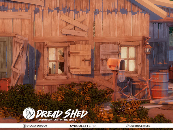 Sims 4 — Dread Shed - Metal Window closed by Syboubou — Dread Shed is a cc set made to build the perfect abandoned (or