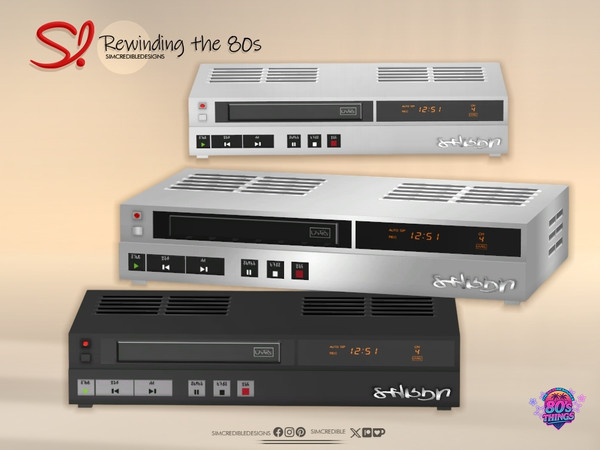 Sims 4 — Rewinding the 80s - VCR by SIMcredible! — Oh the 80s... the time when electronics were all wired and the bigger
