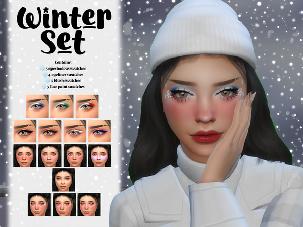 Sims 4 — WinterSetEyeliner.package by _alttrait_ — It's been getting frosty over in the UK and I was inspired to create a