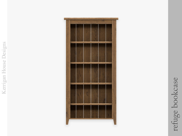 Sims 4 — Refuge Bookcase by kerriganhouse — Rustic decor to spruce up any cottage.