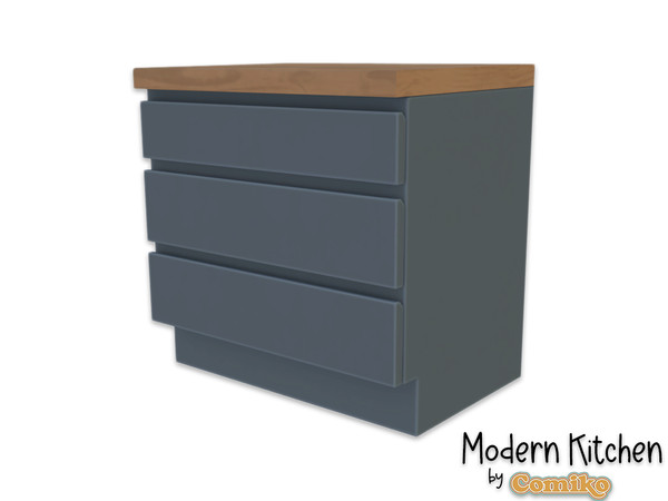 Sims 4 — Comiko Modern Kitchen Counter V1 | Kitchen Room by Comiko — Part 1 - Modern Kitchen Set is base game compatible