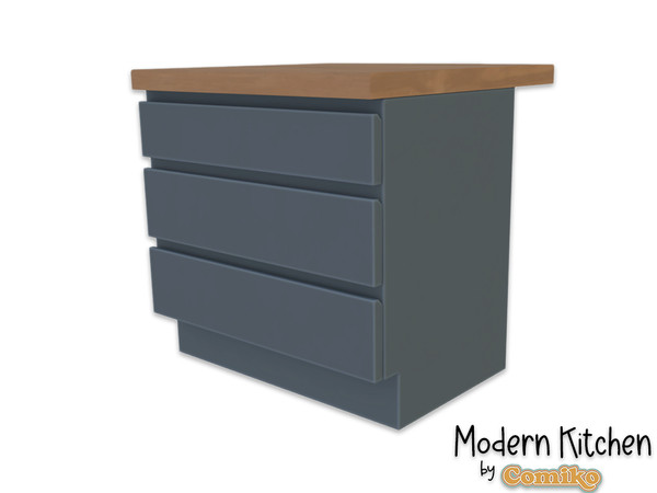 Sims 4 — Comiko Modern Kitchen Island Counter V1 | Kitchen Room by Comiko — Part 1 - Modern Kitchen Set is base game