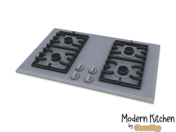 Sims 4 — Comiko Modern Kitchen Gas Hob | Kitchen Room by Comiko — Part 2 - Modern Kitchen Set is base game compatible and