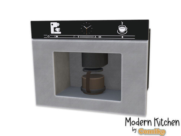 Sims 4 — Comiko Modern Kitchen Coffee Machine | Kitchen Room by Comiko — Part 3 - Modern Kitchen Set is base game