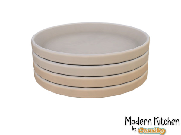 Sims 4 — Comiko Modern Kitchen Plates V2 | Kitchen Room by Comiko — Part 4 - Modern Kitchen Set is base game compatible
