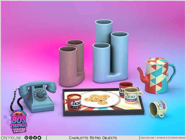 Sims 4 — Charlotte Retro Objects by Onyxium — Onyxium@TSR Design Workshop Living Room Collection - Belong To The 2025