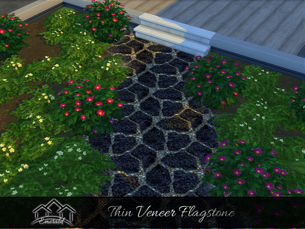 Sims 4 — Thin Veneer Flagstone 4 by Emerald — Flagstone is usually used for paving or walkways and patios.