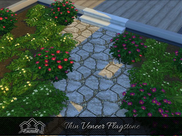 Sims 4 — Thin Veneer Flagstone 6 by Emerald — Flagstone is usually used for paving or walkways and patios.