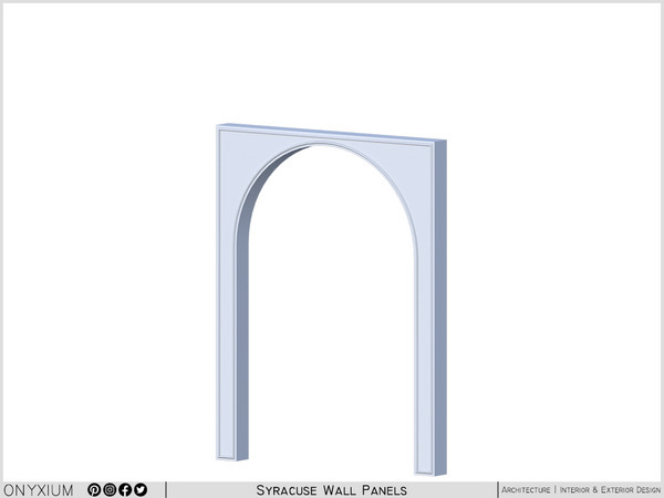 Sims 4 — Syracuse Wide Wall Panel With Arch Medium by Onyxium — Onyxium@TSR Design Workshop Living Room Collection -