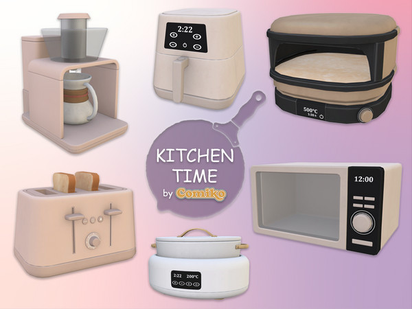 Sims 4 — Kitchen Time Part 1 by Comiko — Part 1 - Kitchen Time Set is base game compatible and consist of 7 items -