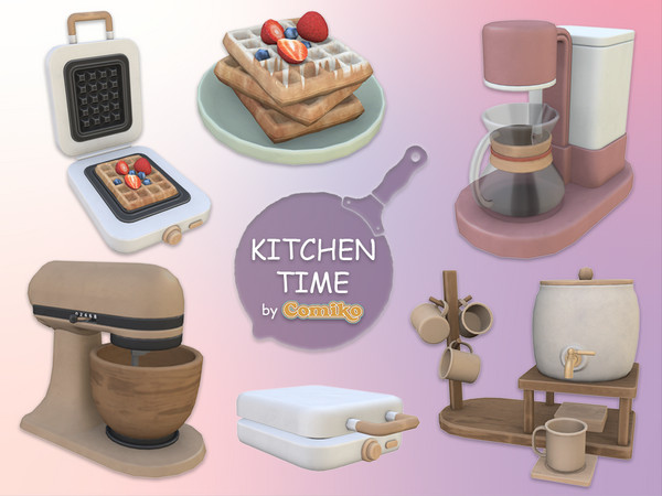 Sims 4 — Kitchen Time Part 2 by Comiko — Part 2 - Kitchen Time Set is base game compatible and consist of 7 items -