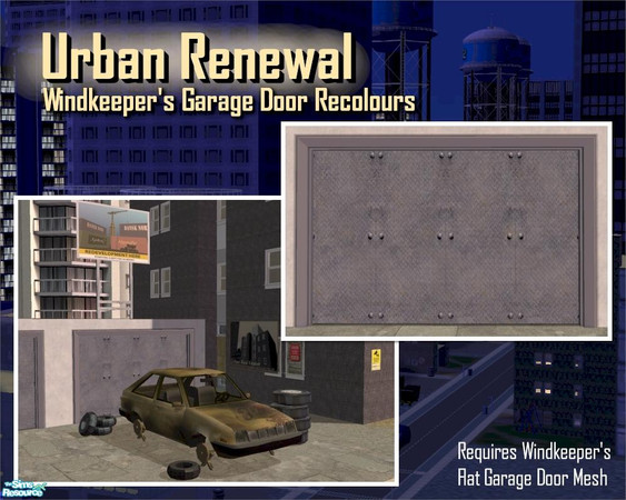 Sims 2 — Bevelled Metal Garage Door by Cyclonesue — A RECOLOUR of Windkeeper's flat garage door (mesh required - see