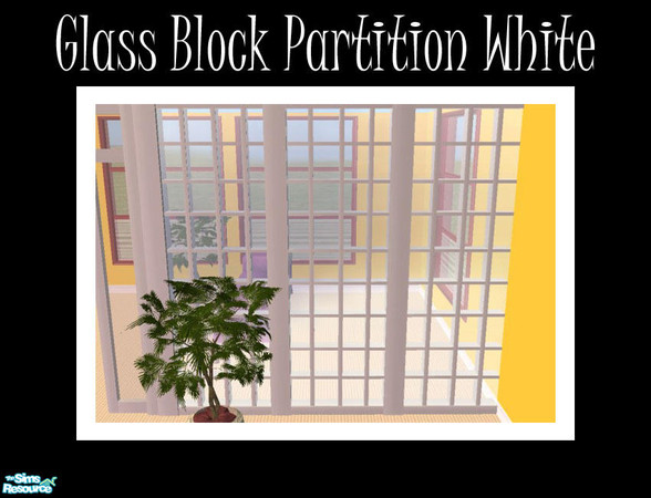 Sims 2 — Glass Block Partition - White by Shakeshaft — Part of a set of two more glass partition fences, one in black
