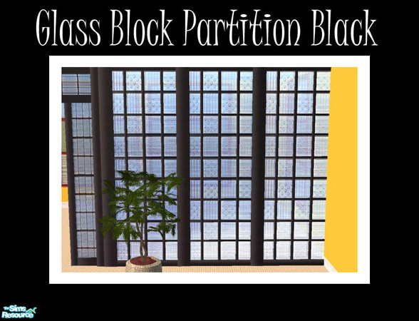 Sims 2 — Glass Block Partition - Black by Shakeshaft — Part of a set of two more glass partition fences, one in black