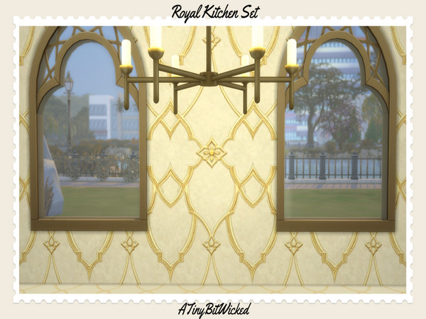 Sims 4 — Royal Kitchen Wall and Floor by ATinyBitWicked — A royal kitchen wall and floor set that comes in 12 different