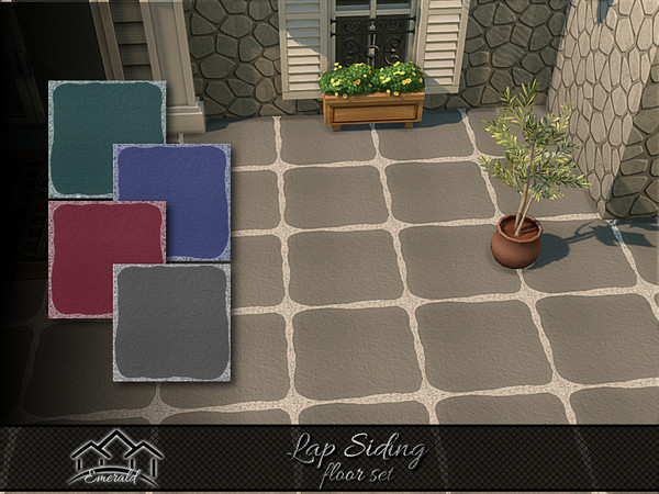 Sims 4 — Lap Siding floor set by Emerald — Aesthetic lap siding offering natural beauty and tactile feel.(floor set)