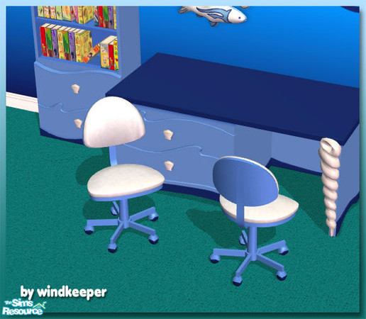 Sims 2 — Aquatic chair by Windkeeper — New office chair mesh that matches Family Fun Stuff aquatic objects. Linked to FFS