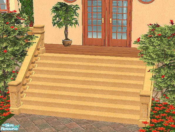 Sims 2 — Romanesque Stairs in peach by chrissy6930 — Recolor of my Romanesque Stairs in peach. IMPORTANT: please read the