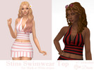 Sims 4 — Stins Swimwear Top by Dissia — Tied at neck short swimsuit black or white stiles top