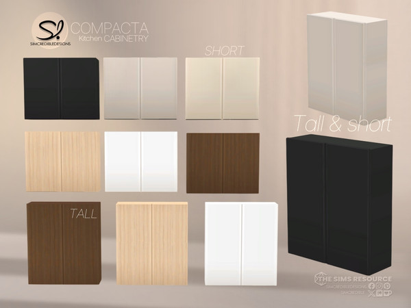 Sims 4 — Compacta Kitchen Wall Cabinet 2 by SIMcredible! — - Counter