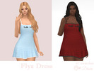 Sims 4 — Flya Dress by Dissia — Stripes pattern short dress