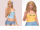 Sims 4 — Flya Top by Dissia — Short stripes summer tank top
