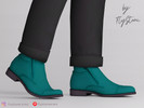 Sims 4 — Male Side Zip Ankle Boots by FlyStone — Male ankle boots with side zip closure, sleek rounded toe, low stacked