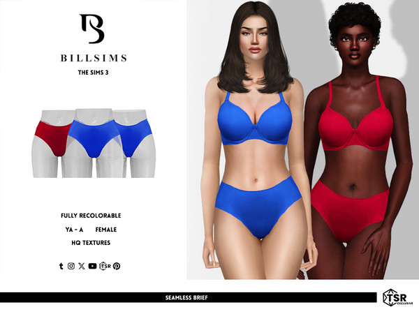 Sims 3 — Seamless Brief by Bill_Sims — This pair of briefs feature a soft material with a seamless design! - HQ Textures.