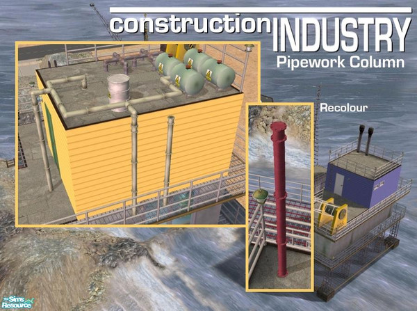 Sims 2 — Pipework Column Recolour - Red by Cyclonesue — A vertical pipe that's also a support column! This is a recolour