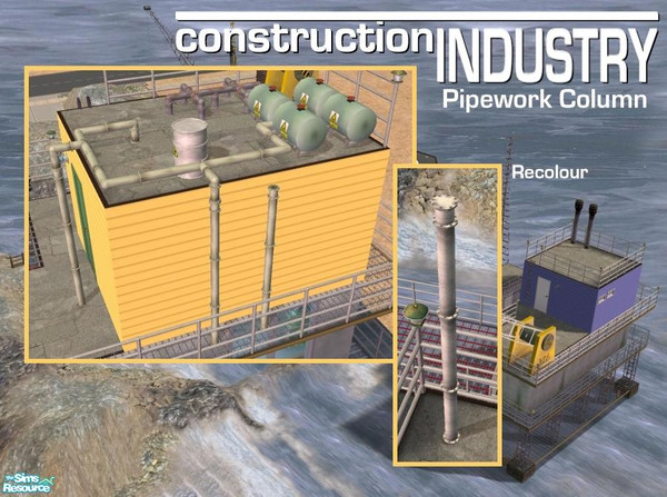 Sims 2 — Pipework Column Recolour - White by Cyclonesue — A vertical pipe that's also a support column! This is a