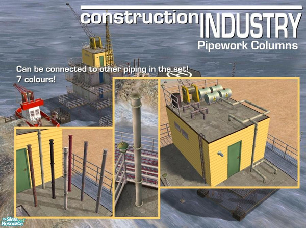 Sims 2 — Pipework Columns by Cyclonesue — A column to match my pipework fencing and other decorative pipe pieces. These