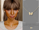 Sims 4 — PATREON - Gold Butterfly Double Wing Necklace by Glitterberryfly — A gold butterfly wing necklace No Morphs