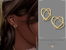 Sims 4 — PATREON - Gold Heart Earrings v2 by Glitterberryfly — A gold double heart earring