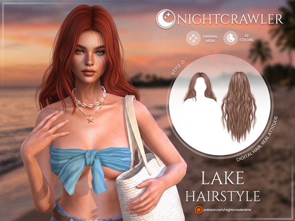 Sims 4 — Nightcrawler-Lake Hair STYLE D by Nightcrawler_Sims — NEW HAIR MESH