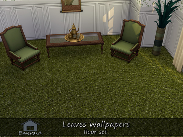 Sims 4 — Leaves Wallpapers floor2 by Emerald — Evokes a grounding connection to the outdoor, promoting calm and
