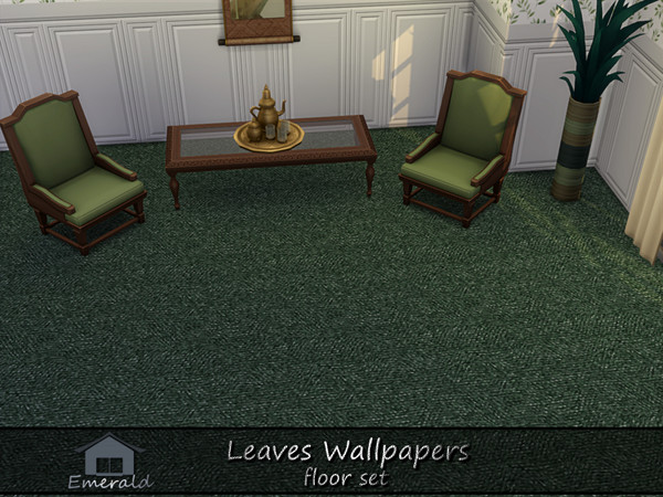 Sims 4 — Leaves Wallpapers floor3 by Emerald — Evokes a grounding connection to the outdoor, promoting calm and