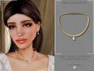 Sims 4 — Mint Green Crystal Charm Necklace by Glitterberryfly — Mint Green Crystal Charm Necklace set in gold